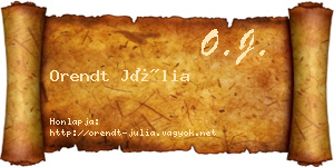 Orendt Júlia névjegykártya